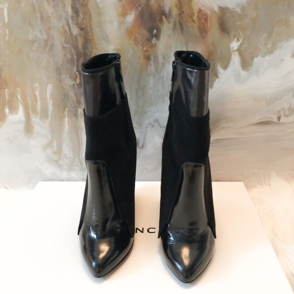Givenchy Black Patent & Suede Shark Ankle Boots 39 - Picture 2 of 6